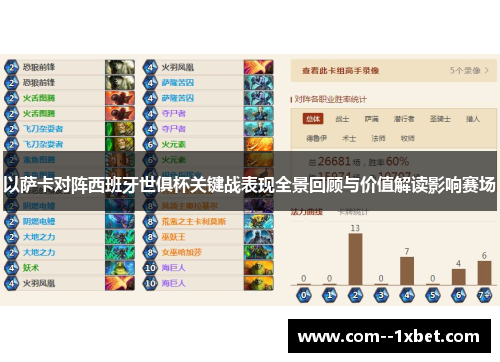 以萨卡对阵西班牙世俱杯关键战表现全景回顾与价值解读影响赛场